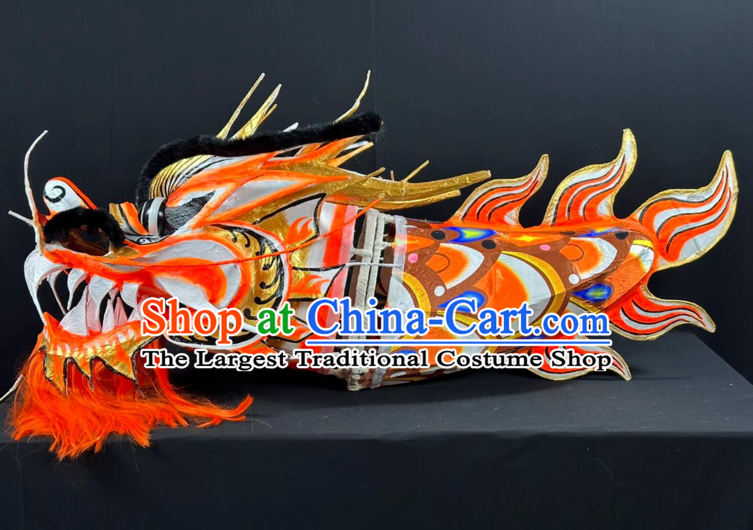Handmade Competition Dragon Dance Equipment Traditional Dragon Dancing Props Chinese New Year Parade Red Dragon Dance Costume
