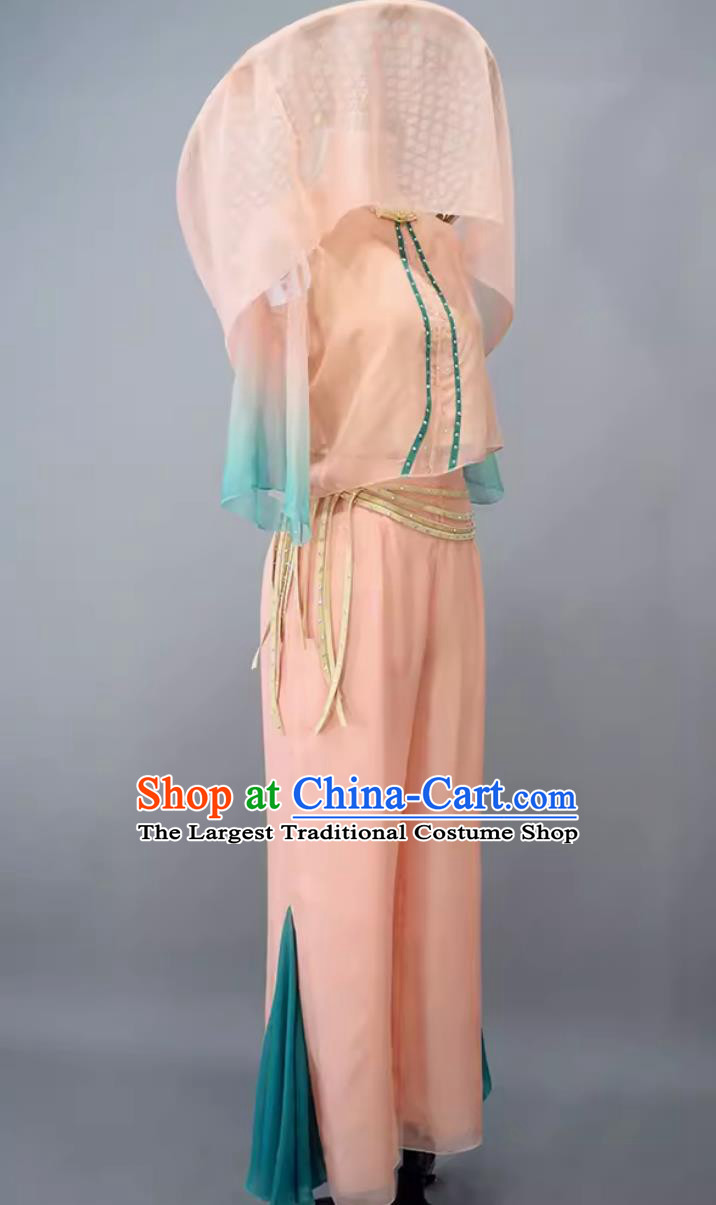 China Fan Dance Clothing Country Women Group Dance Dress Chinese Classical Dance Costume