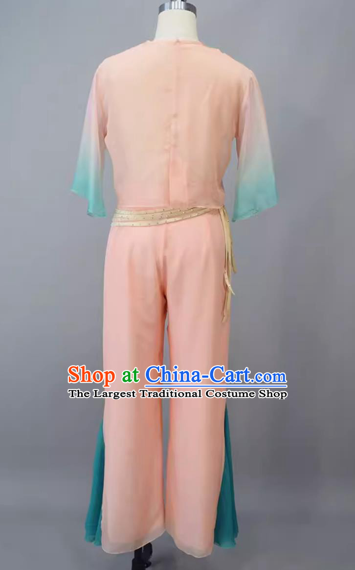 China Fan Dance Clothing Country Women Group Dance Dress Chinese Classical Dance Costume