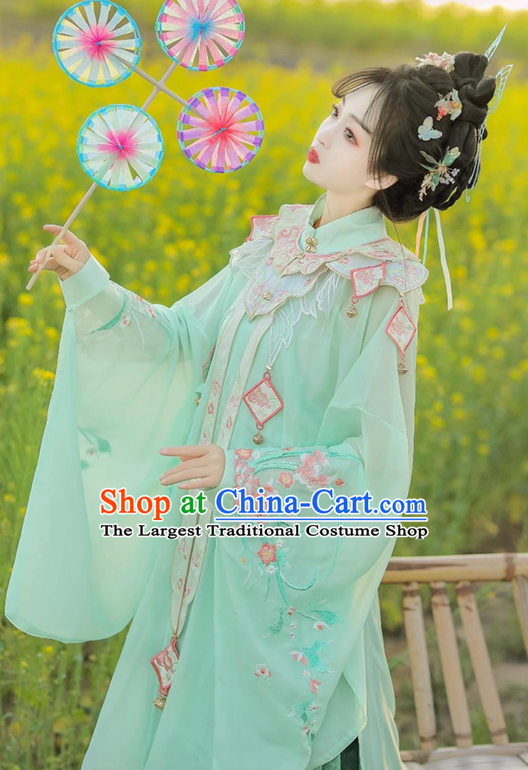 Ancient China Palace Princess Clothing Traditional Green Hanfu Dress Chinese Ming Dynasty Woman Costume