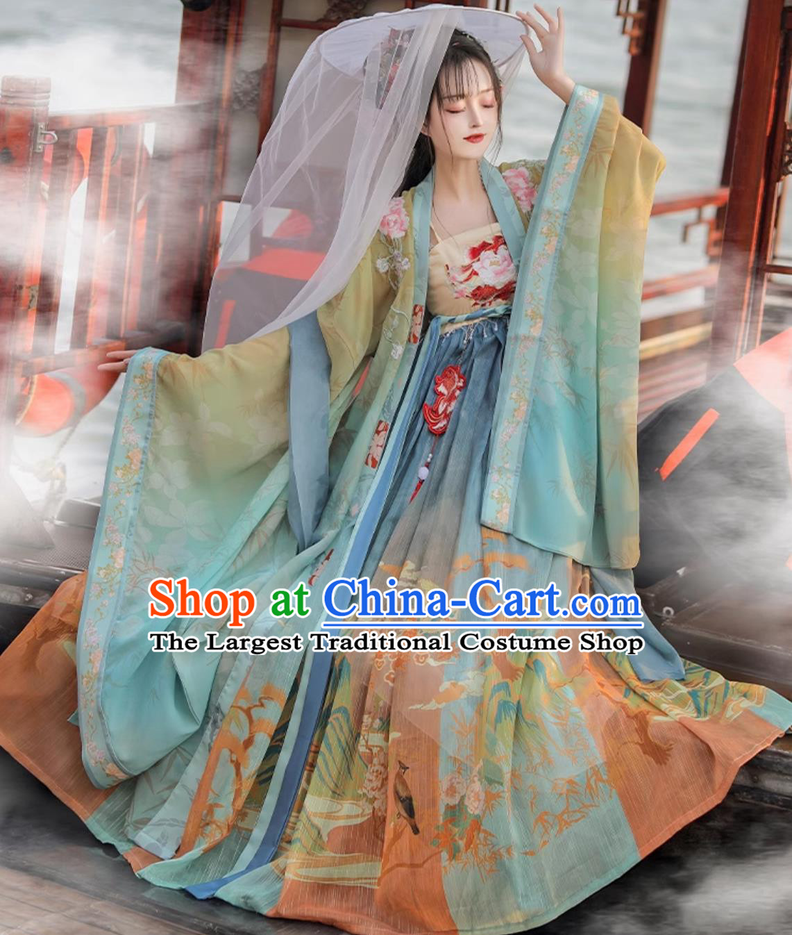 Chinese Tang Dynasty Woman Costume Ancient China Palace Princess Clothing Traditional Blue Hanfu Hezi Dress