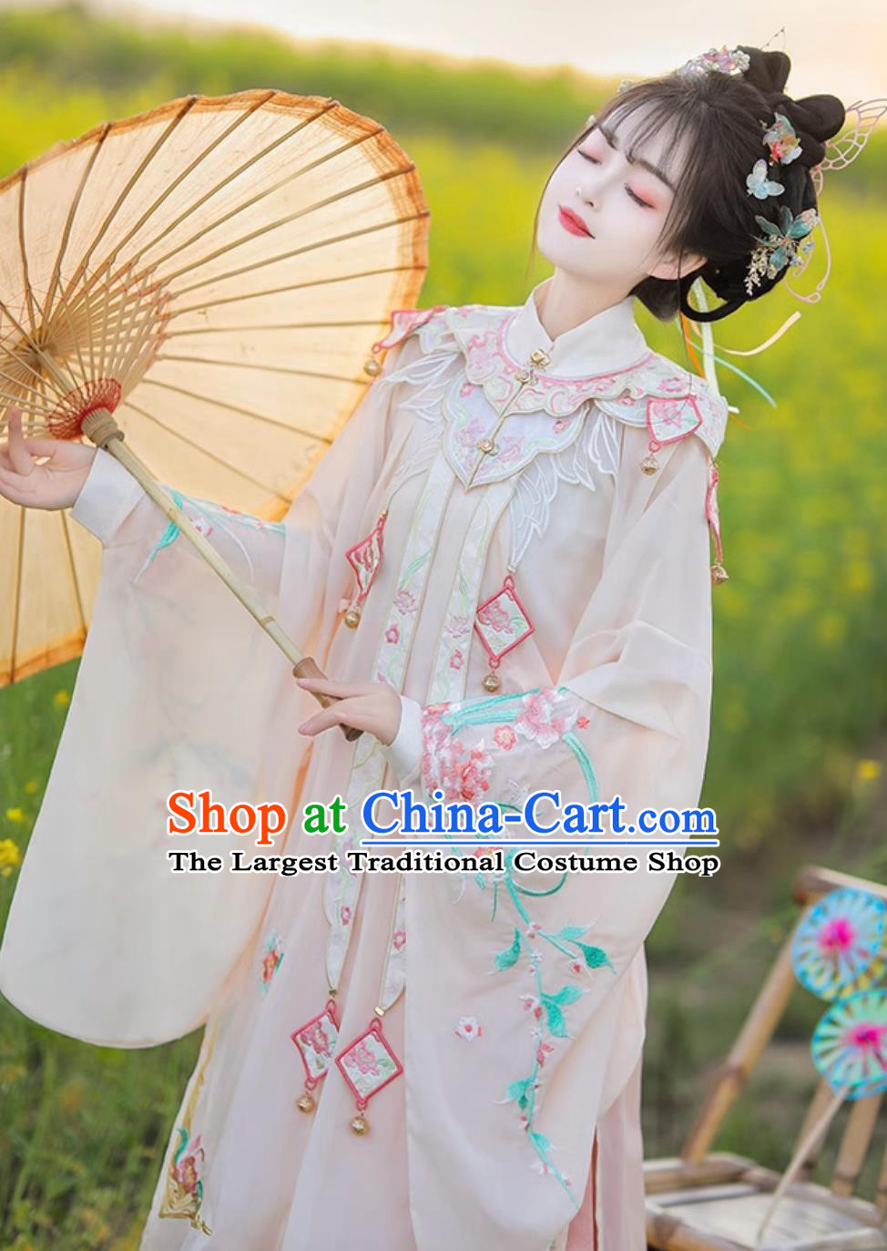 Chinese Traditional Pink Hanfu Dress Ming Dynasty Palace Princess Costume Ancient China Young Lady Clothing