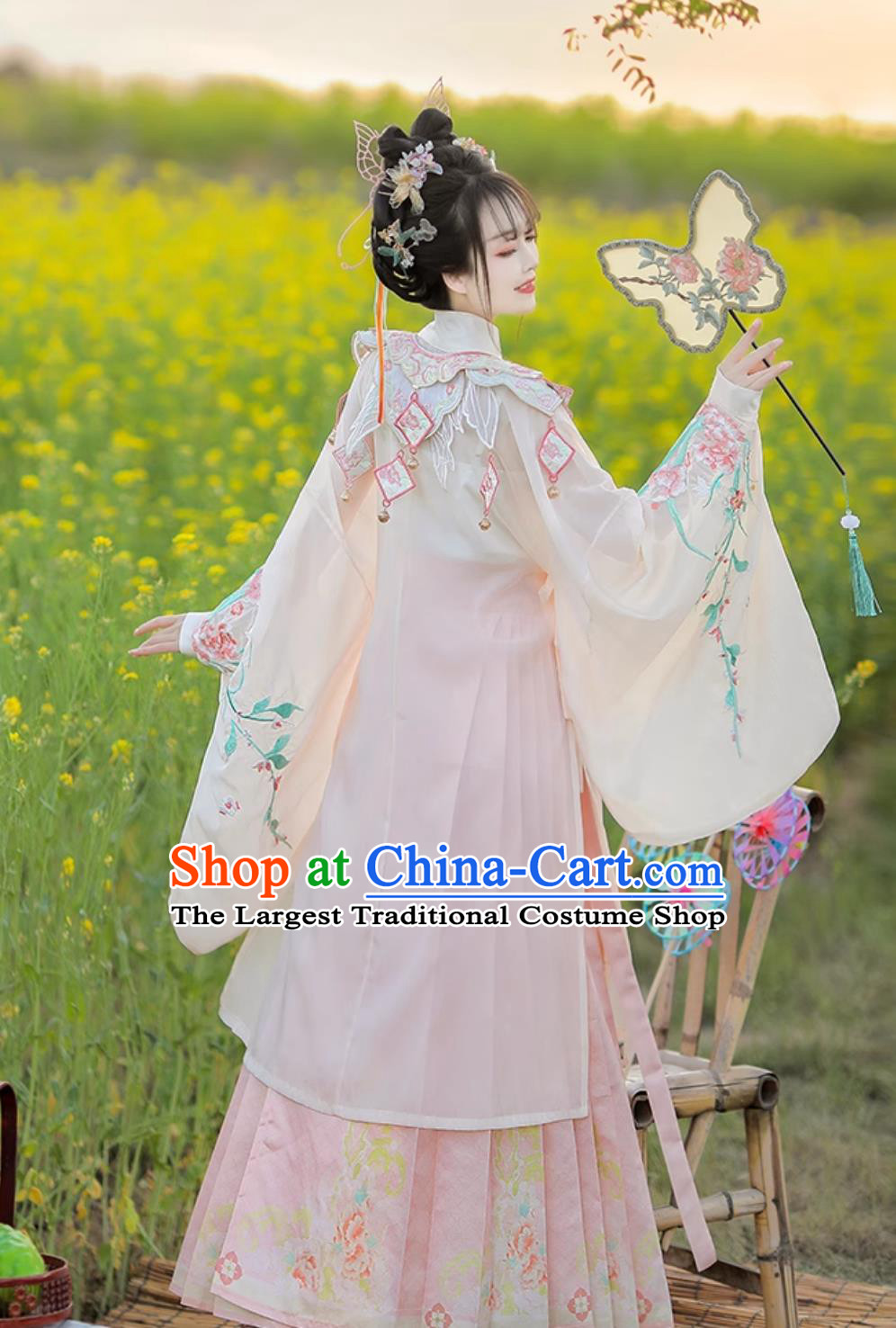 Chinese Traditional Pink Hanfu Dress Ming Dynasty Palace Princess Costume Ancient China Young Lady Clothing