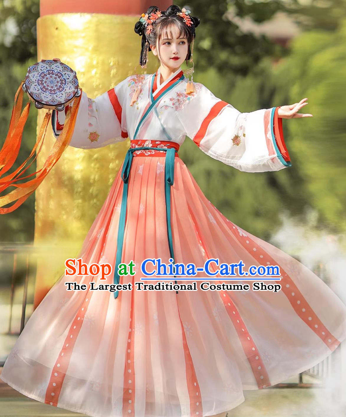 Ancient China Young Lady Costume Chinese Traditional Clothing Jin Dynasty Princess Hanfu Dress