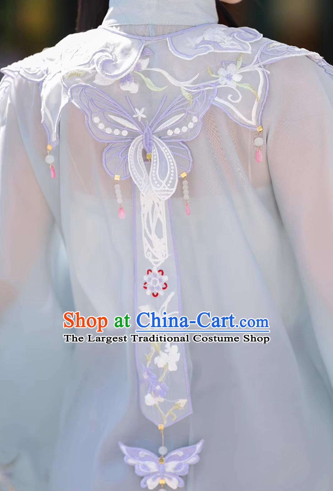 Ancient China Princess Costume Traditional Chinese Ming Dynasty Court Woman Clothing Blue Hanfu Dress