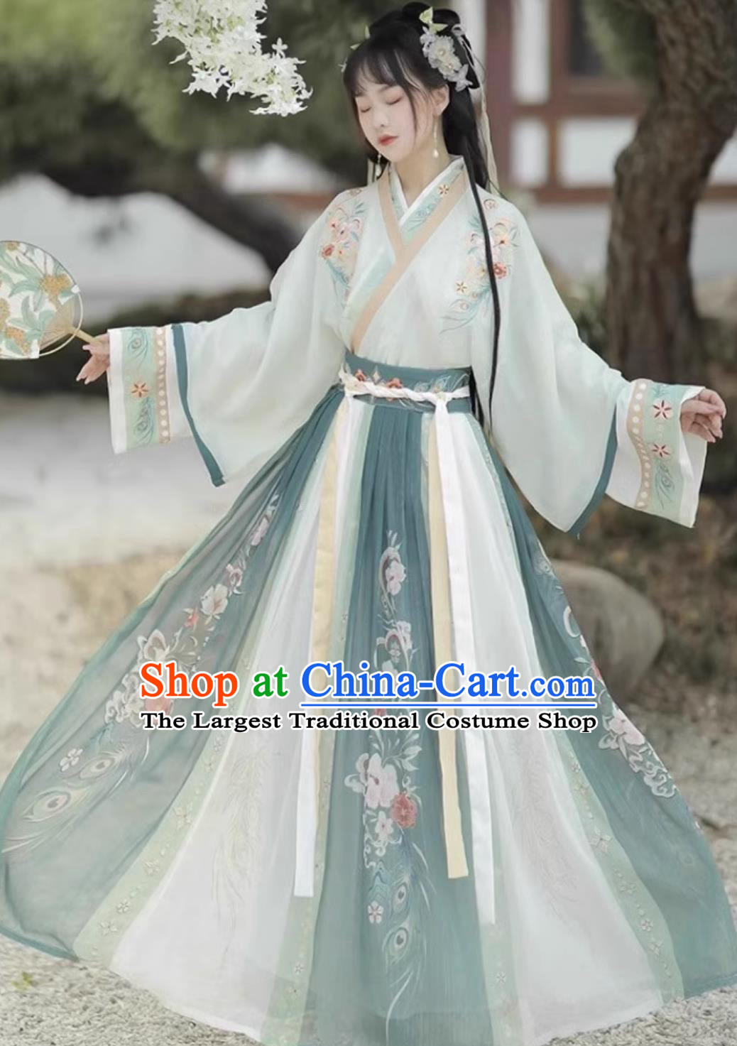 Chinese Jin Dynasty Court Lady Clothing Traditional Blue Hanfu Dress Ancient China Princess Costume