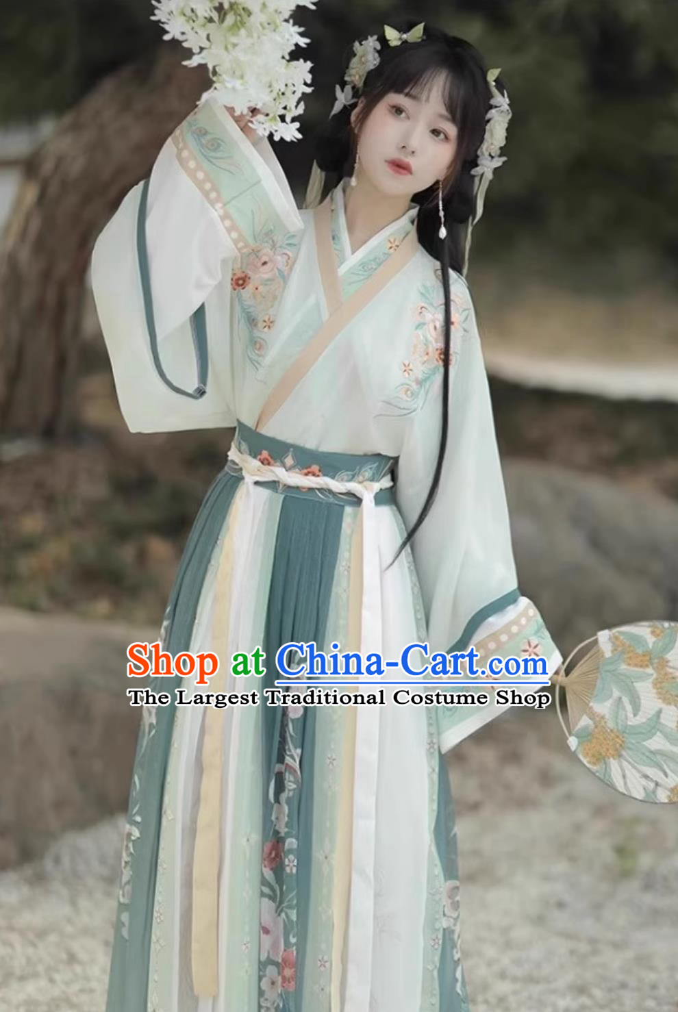 Chinese Jin Dynasty Court Lady Clothing Traditional Blue Hanfu Dress Ancient China Princess Costume