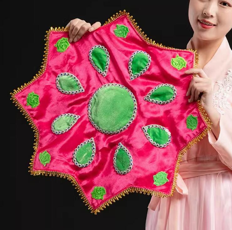 Traditional Chinese Folk Dance Handkerchief Handmade Pink Yangko Dance Handkerchief