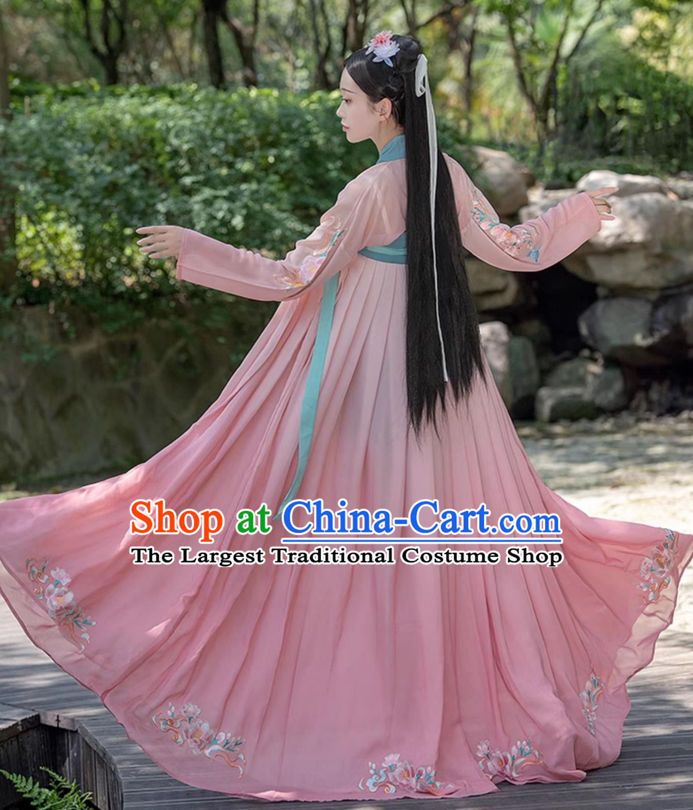 Chinese Tang Dynasty Clothing Traditional Pink Hanfu Dress Ancient China Young Lady Costume