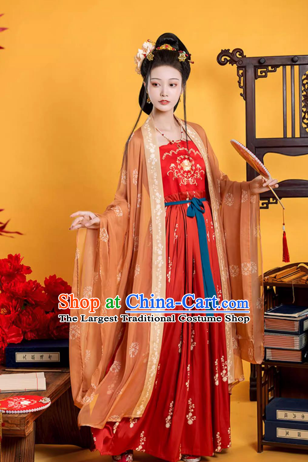 Ancient China Princess Costume Chinese Tang Dynasty Bride Clothing Traditional Wedding Red Hanfu Dress