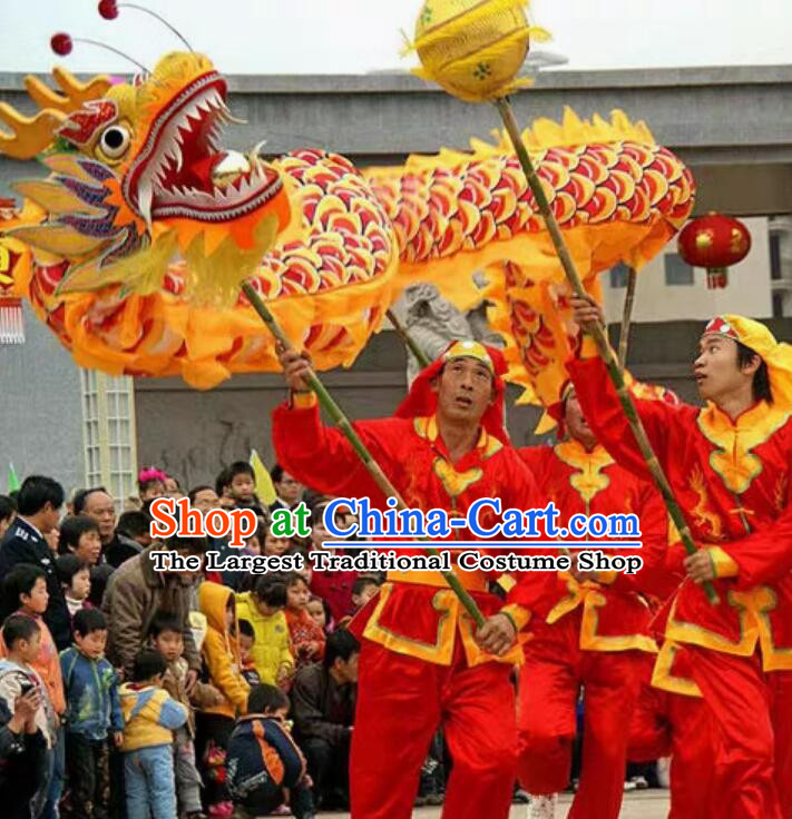 Chinese New Year Performance Dragon Dance Costumes Complete Set for Three People
