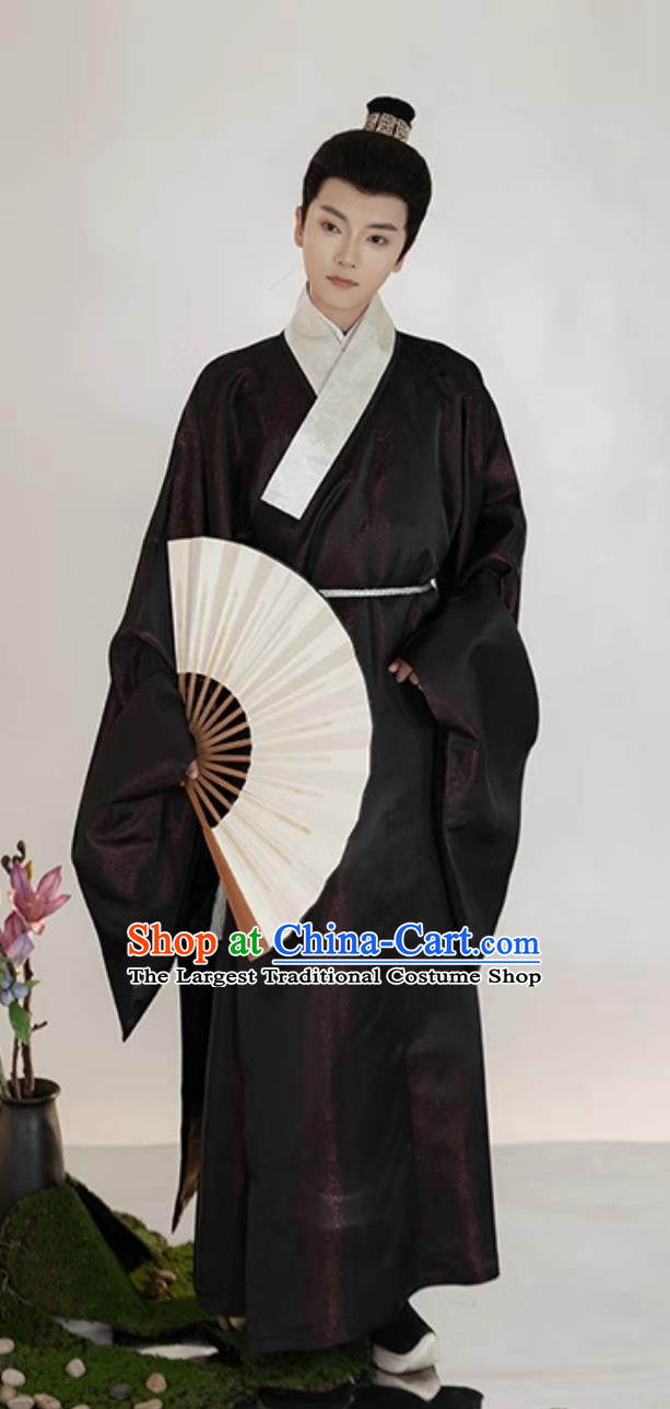 Chinese Ming Dynasty Priest Frock Ancient China Scholar Costume Traditional Male Hanfu Robe