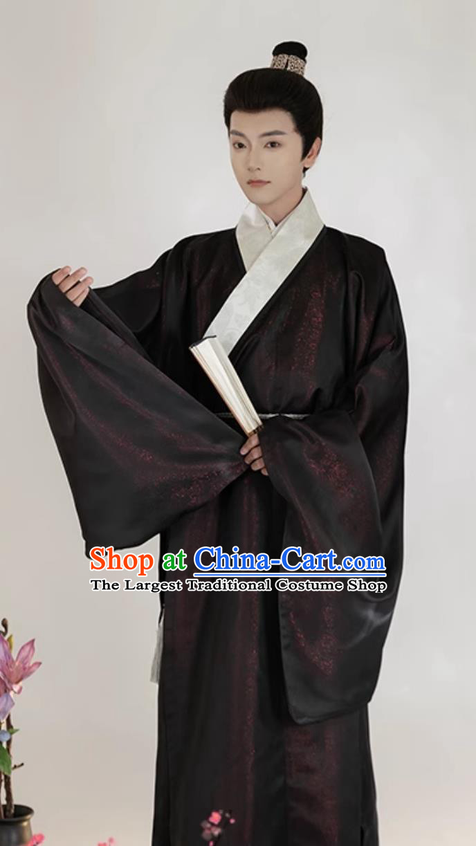 Chinese Ming Dynasty Priest Frock Ancient China Scholar Costume Traditional Male Hanfu Robe