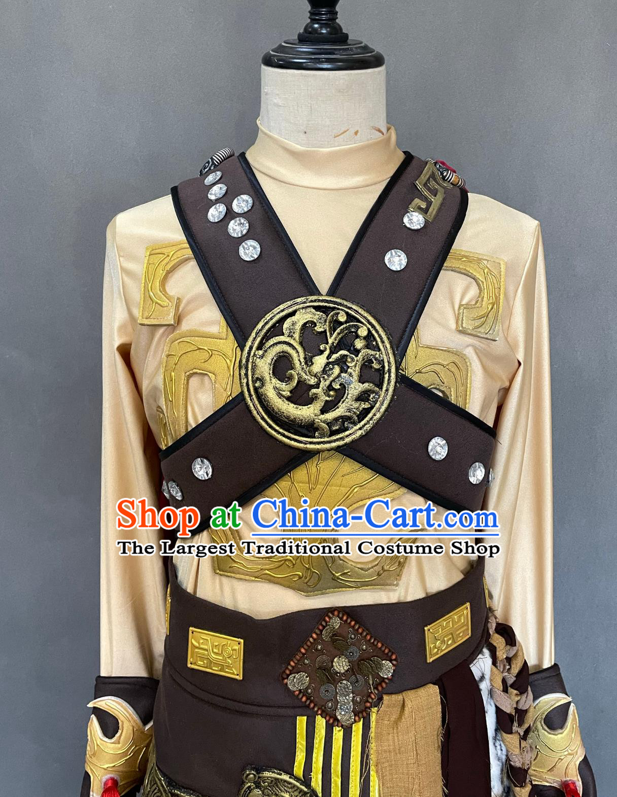 Chinese Ancient Time Tribal Chief Costume Priest Clothing China Drama Dance Garment