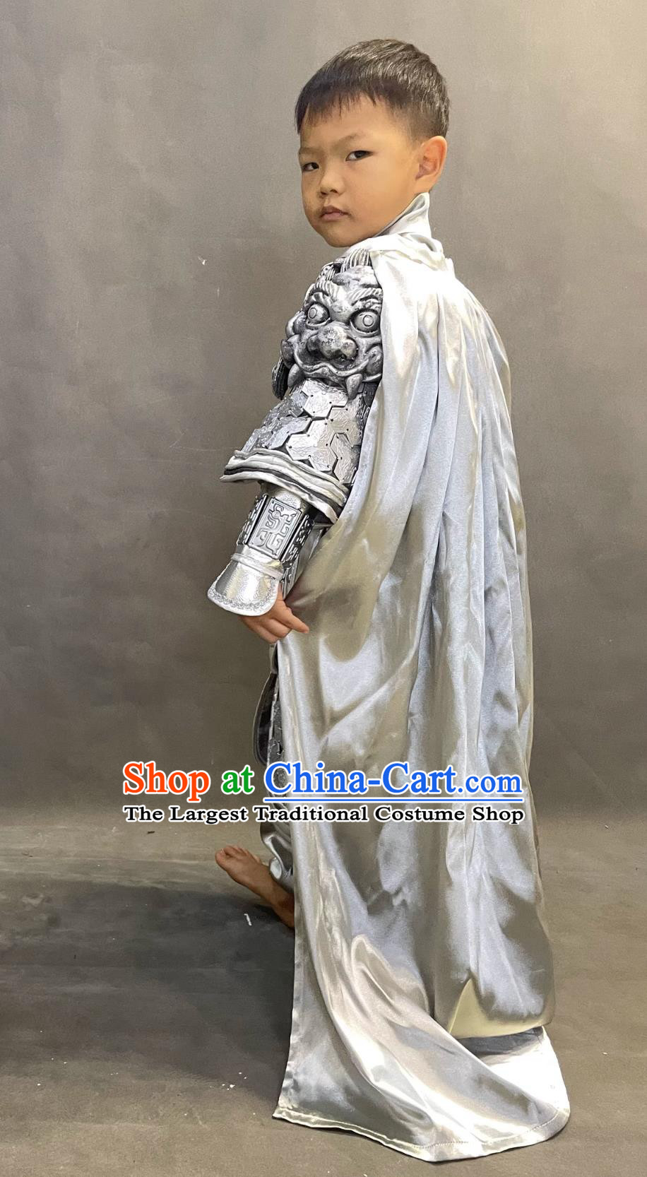 Romance of the Three Kingdoms Zhao Yun Clothing Ancient China General Armor Chinese Handsome Three Kingdoms Period Zhao Zi Long Costume for Kids
