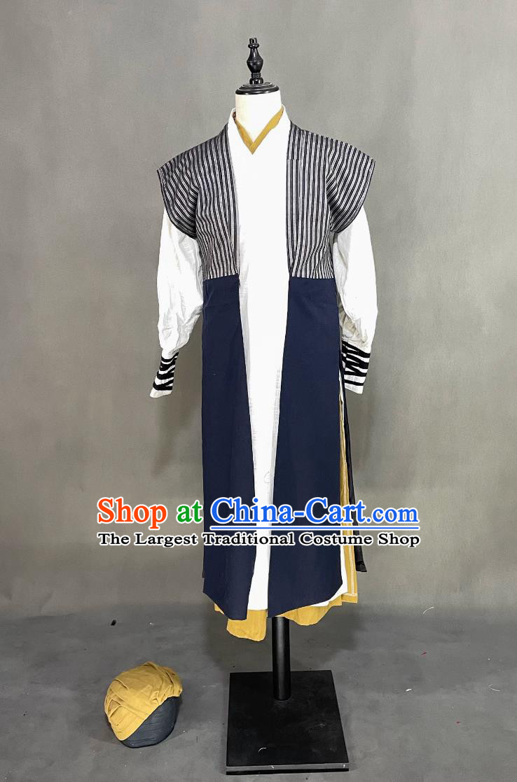 Chinese Song Dynasty Hero Costume Ancient China Warrior Clothing Traditional TV Drama The Demi Gods Semi Devils Qiao Feng Outfit