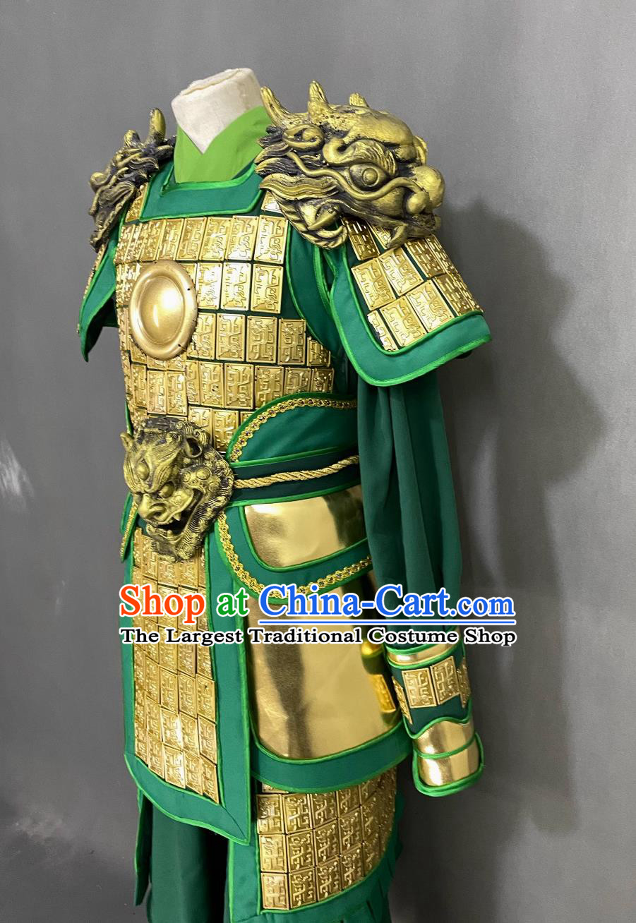 Chinese Han Dynasty Hero Guan Yu Costume Ancient China General Clothing Traditional TV Drama Romance of the Three Kingdoms Gwan Gong Armor