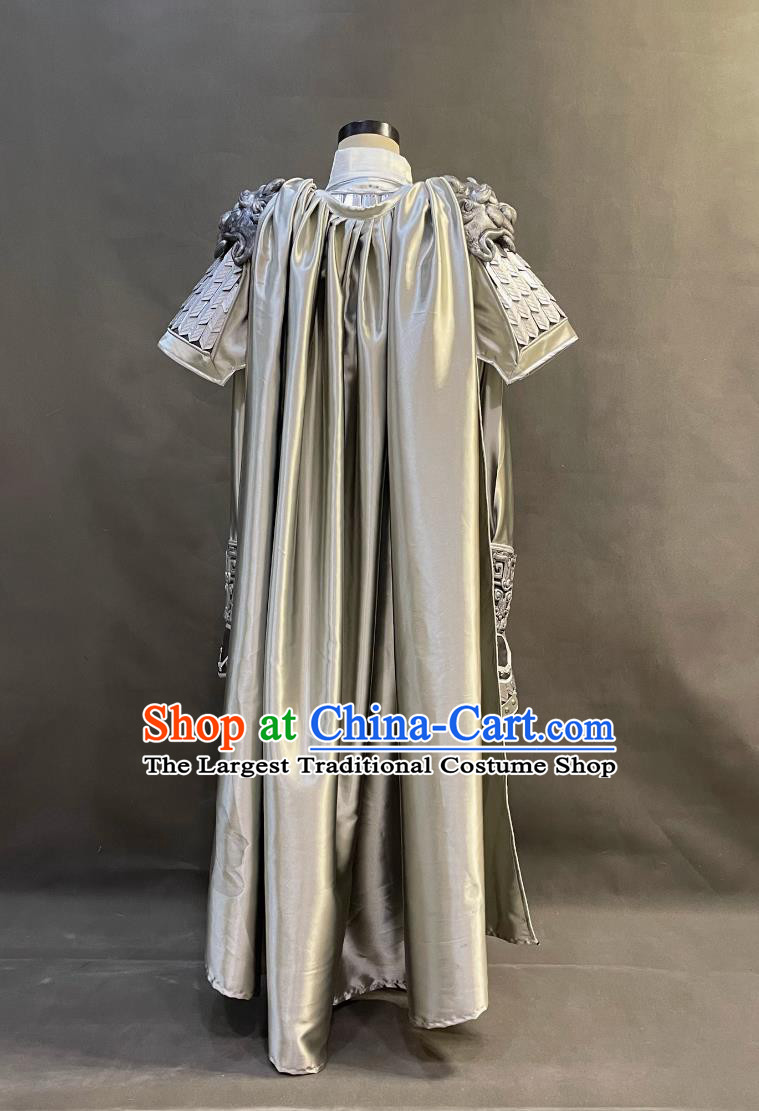 Chinese Han Dynasty Hero Costume Ancient China General Zhao Yun Clothing Traditional TV Drama Romantic of Three Kingdoms Zhao Zi Long Silver Armor