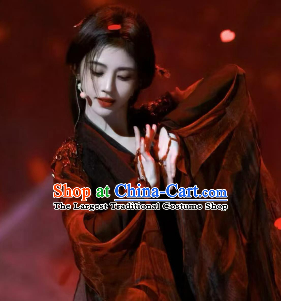 Woman Solo Dance Black Dress Chinese Classical Dance Costume Lotus Dance Clothing