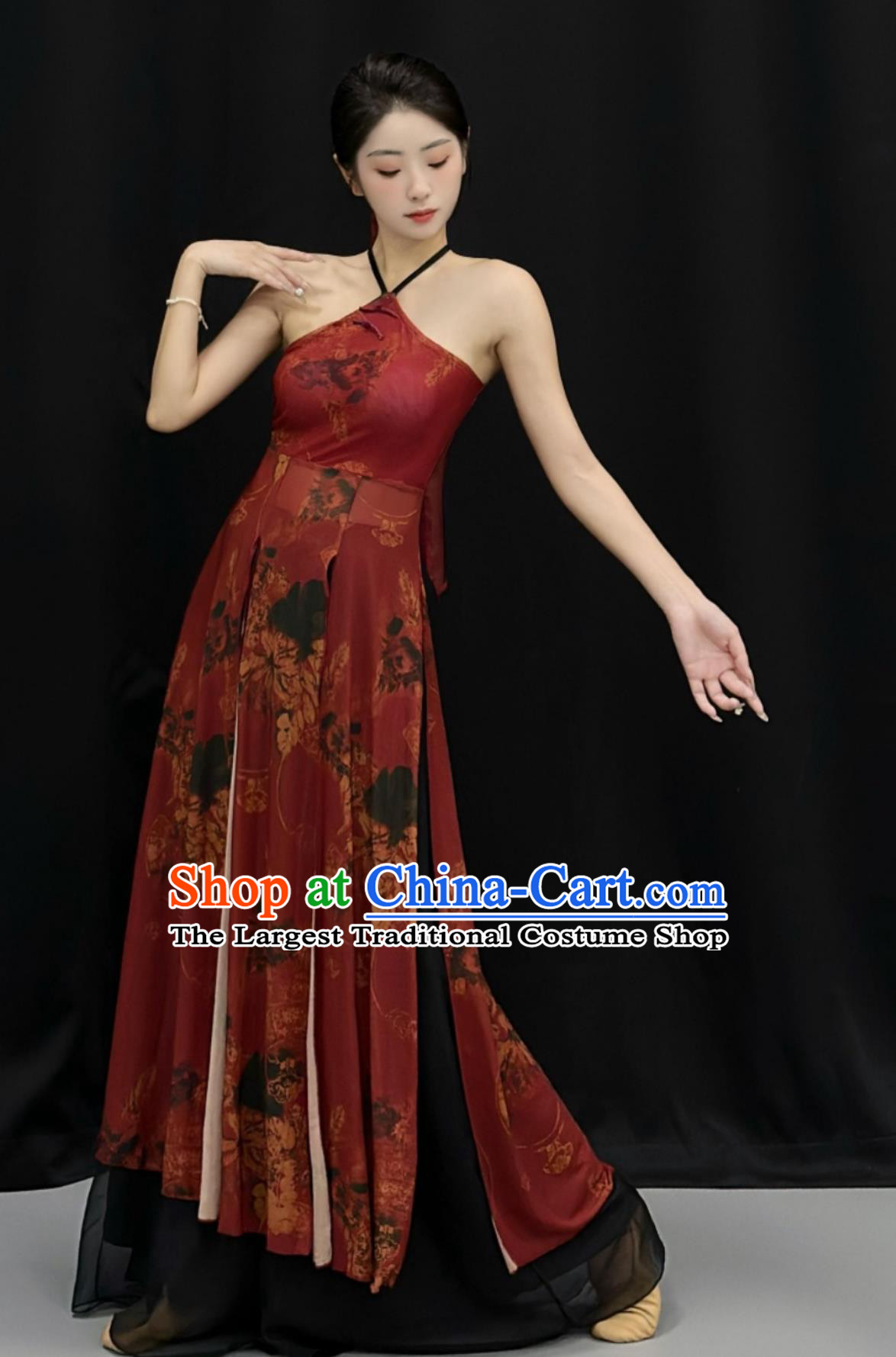 Top Jazz Dance Clothing Woman Solo Dance Qipao Dress Chinese Classical Dance Costume
