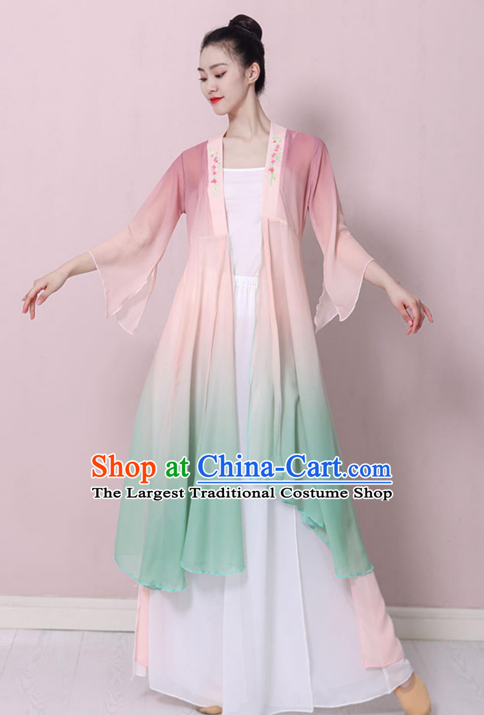 Top Classical Dance Costume Women Group Dance Clothing Chinese Stage Performance Umbrella Dance Dress