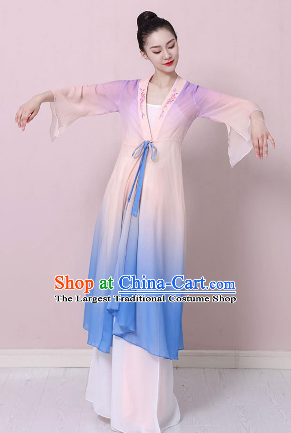Top Umbrella Dance Dress Classical Dance Costume Women Group Dance Clothing Chinese Stage Performance Garment