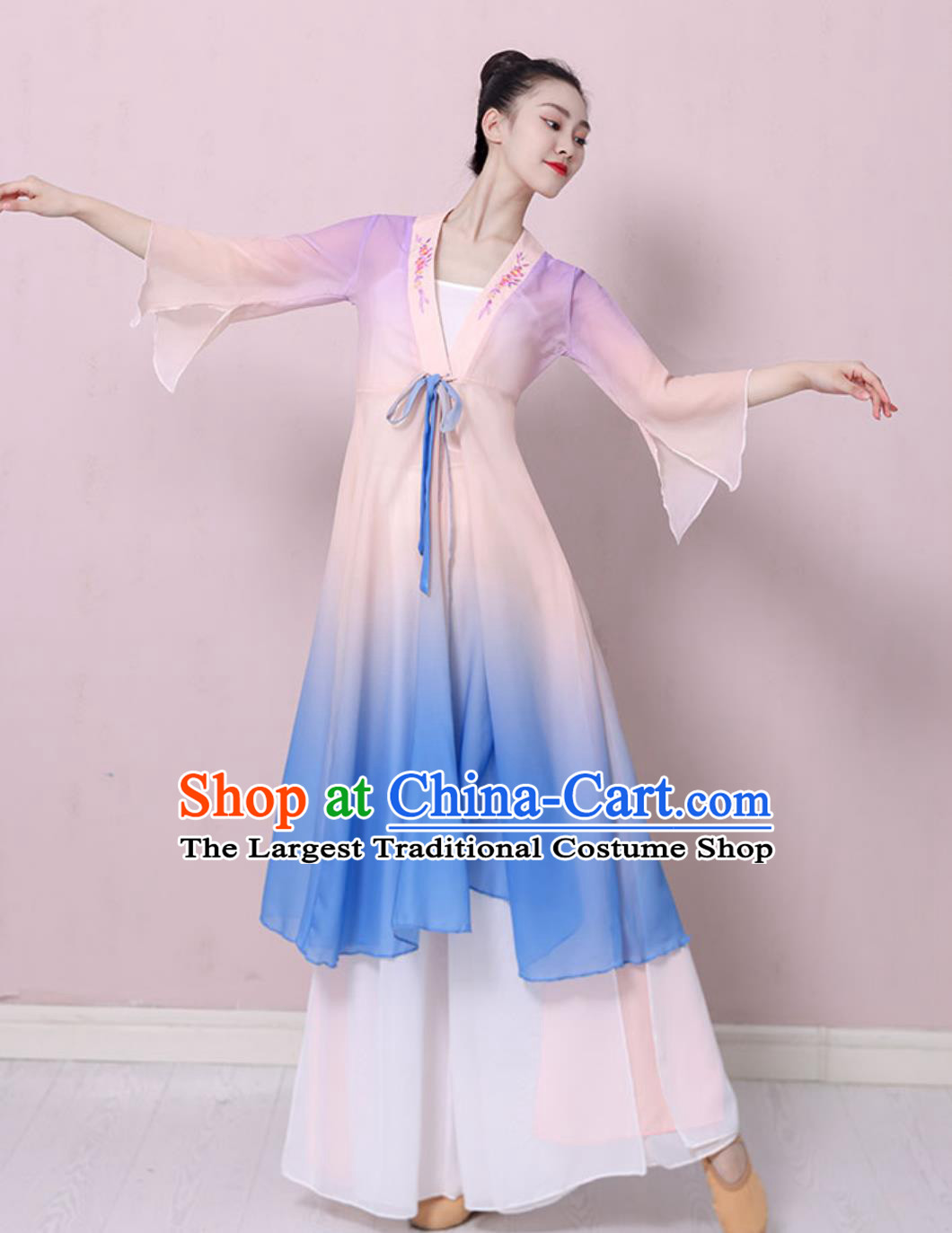 Top Umbrella Dance Dress Classical Dance Costume Women Group Dance Clothing Chinese Stage Performance Garment
