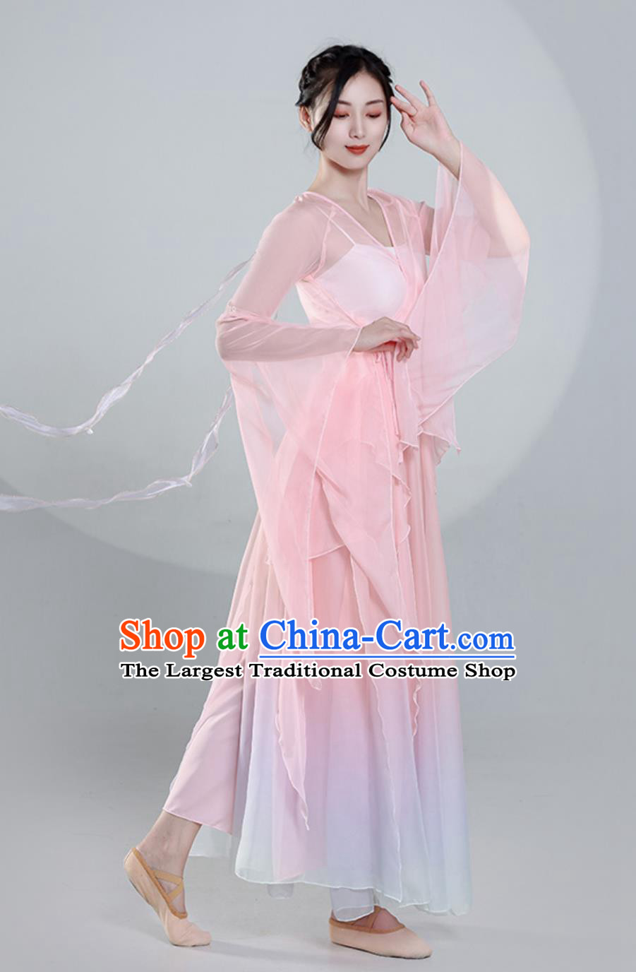 Top Women Group Dance Clothing Stage Performance Pink Dress Chinese Classical Dance Costume