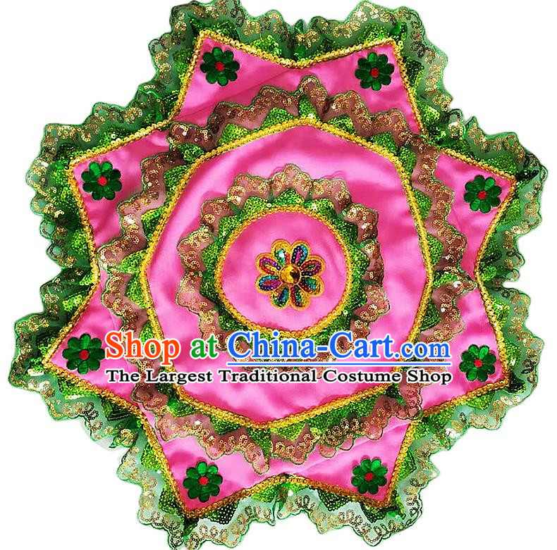 Green Edged Pink Handkerchief Flower Dance Two Person Handkerchief Dance Square Dance Special Northeastern Twisted Chinese Yangko Octagonal Scarf
