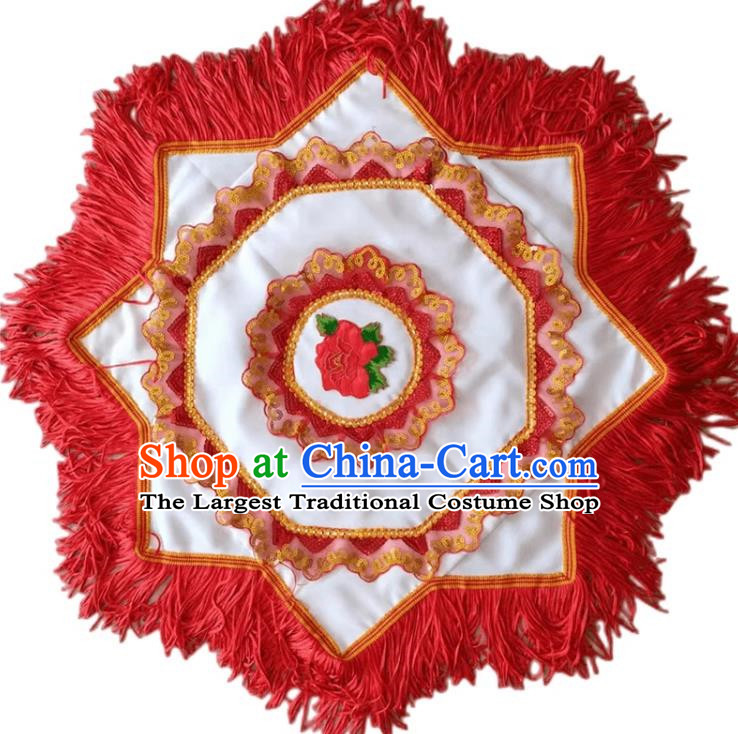 Red Tassel Handkerchief Flower Dance Two Person Handkerchief Dance Square Dance Special Northeastern Twisted Chinese Yangko Octagonal Scarf For Grade Examination