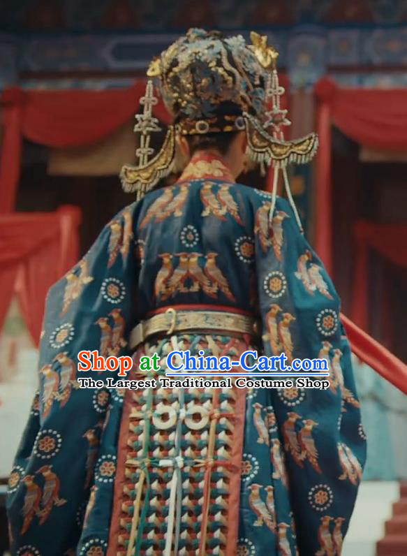 The Imperial Age Ming Dynasty Empress Wedding Costumes Chinese Historical TV Series Ancient Princess Consort Xu Miao Yun Embroidered Dresses