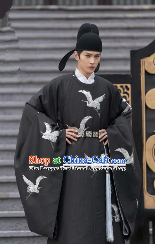 Chinese TV Series Royal Rumours Prince Ji Yuan Su Clothing Ancient Royal King Black Costumes
