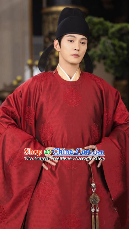 Chinese Ancient Tang Dynasty Official Costumes TV Series Royal Rumours Crown Prince Ji Yuan Su Red Robes