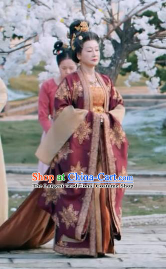 Romantic TV Series Royal Rumours Empress Dowager Dresses Chinese Ancient Tang Dynasty Queen Mother Costume