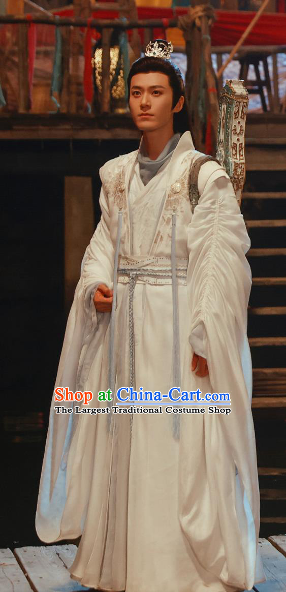 TV Series Sword and Fairy 4 Young Warrior Murong Zi Ying White Costumes Xian Xia Drama Chinese Ancient Super Hero Clothing