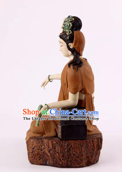 Chinese Shiwan Ceramics Buddha Arts Collection Handmade Samantabhadra Bodhisattva Statue