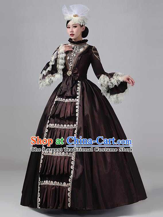 Coffee Stage Show Clothing Drama Costume European Court Dress French Medieval Aristocratic Long Dress Retro Princess Garment