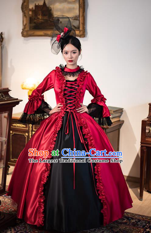 European Style Court Costume 19th Century British Aristocratic Retro Dark Gothic Dress Photo Stage Clothing
