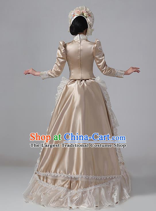 Champagne European Style Court Dress European Medieval Aristocratic Retro Costume Rococo Style Classical Princess Dress