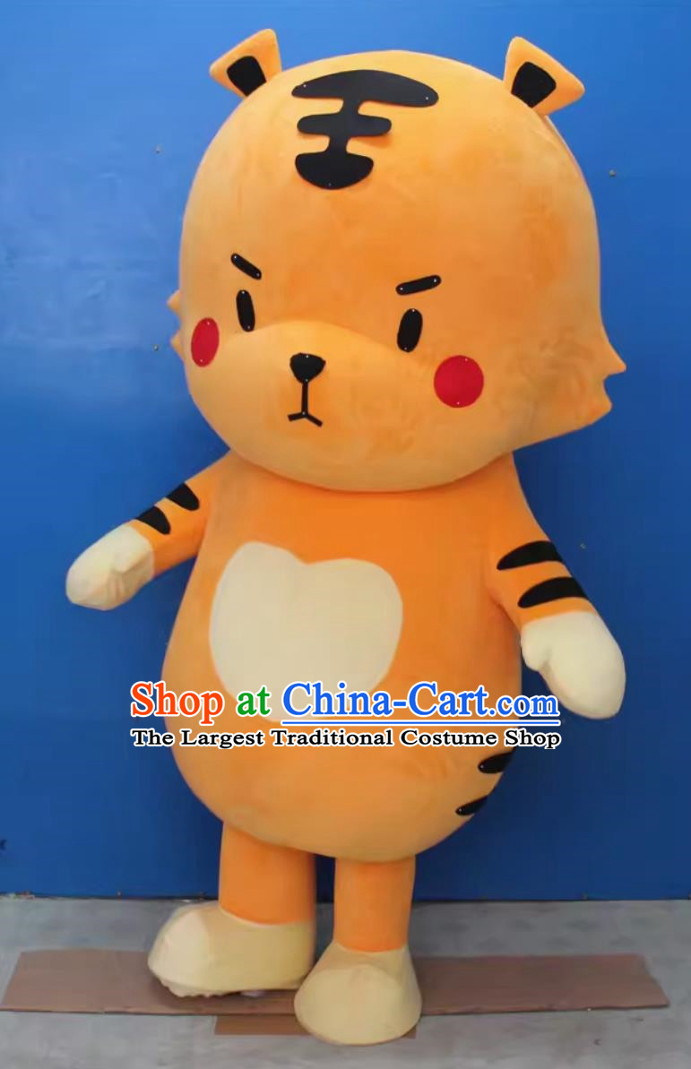 Cute Big Tiger Cartoon Doll Costume Adult Props Role Playing Year Of The Tiger Mascot Walking Doll Doll