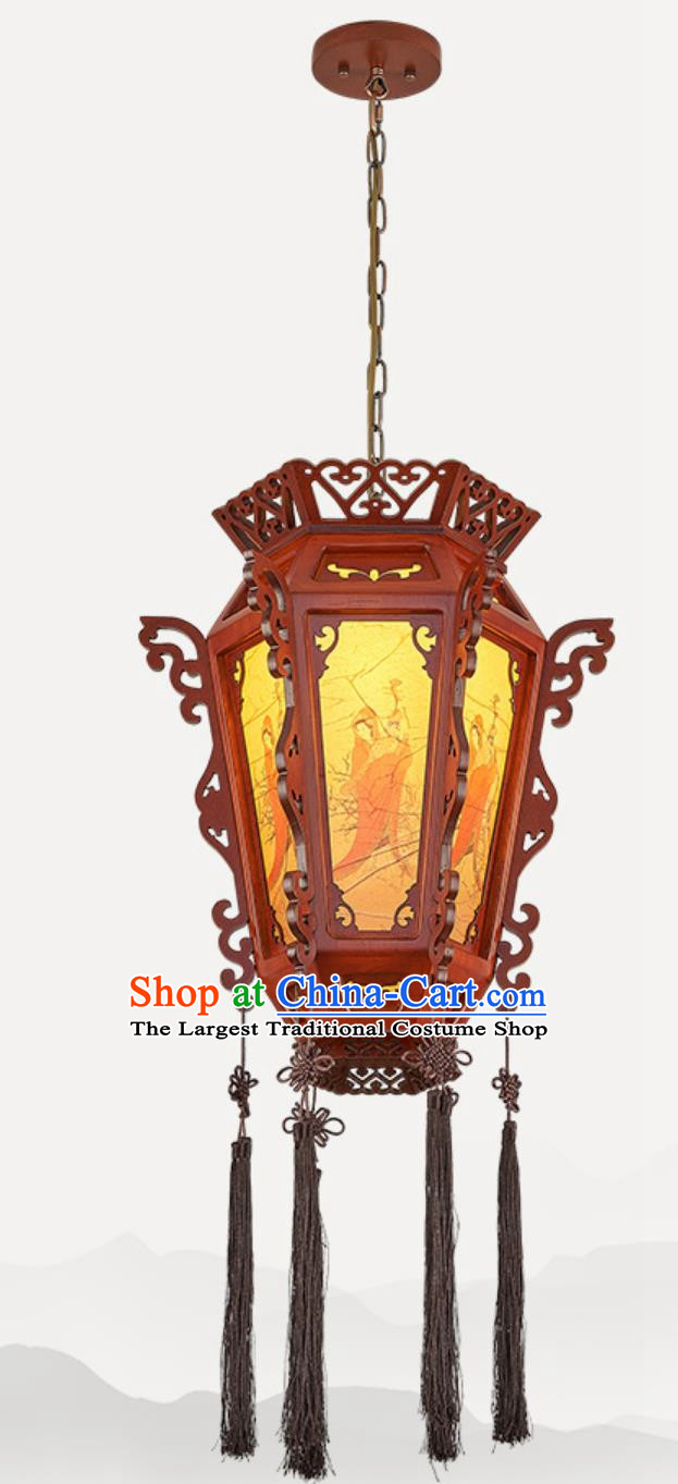 18 Inches Diameter Chinese Lantern Chandelier Classical Palace Lantern Tea Room Wood Art Lamp Chinese Style