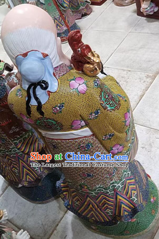 Traditional God of Longevity Figurine Chinese Jingdezhen Ceramic Statue Handmade Porcelain Craft