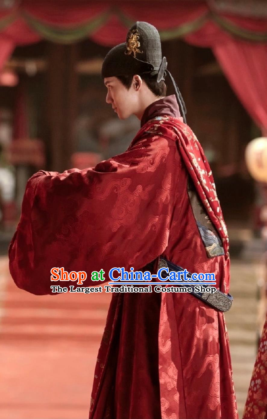 Ancient China Wedding Clothing TV Series Song of Youth Childe Sun Yu Lou Clothing Ming Dynasty Groom Garments Costumes