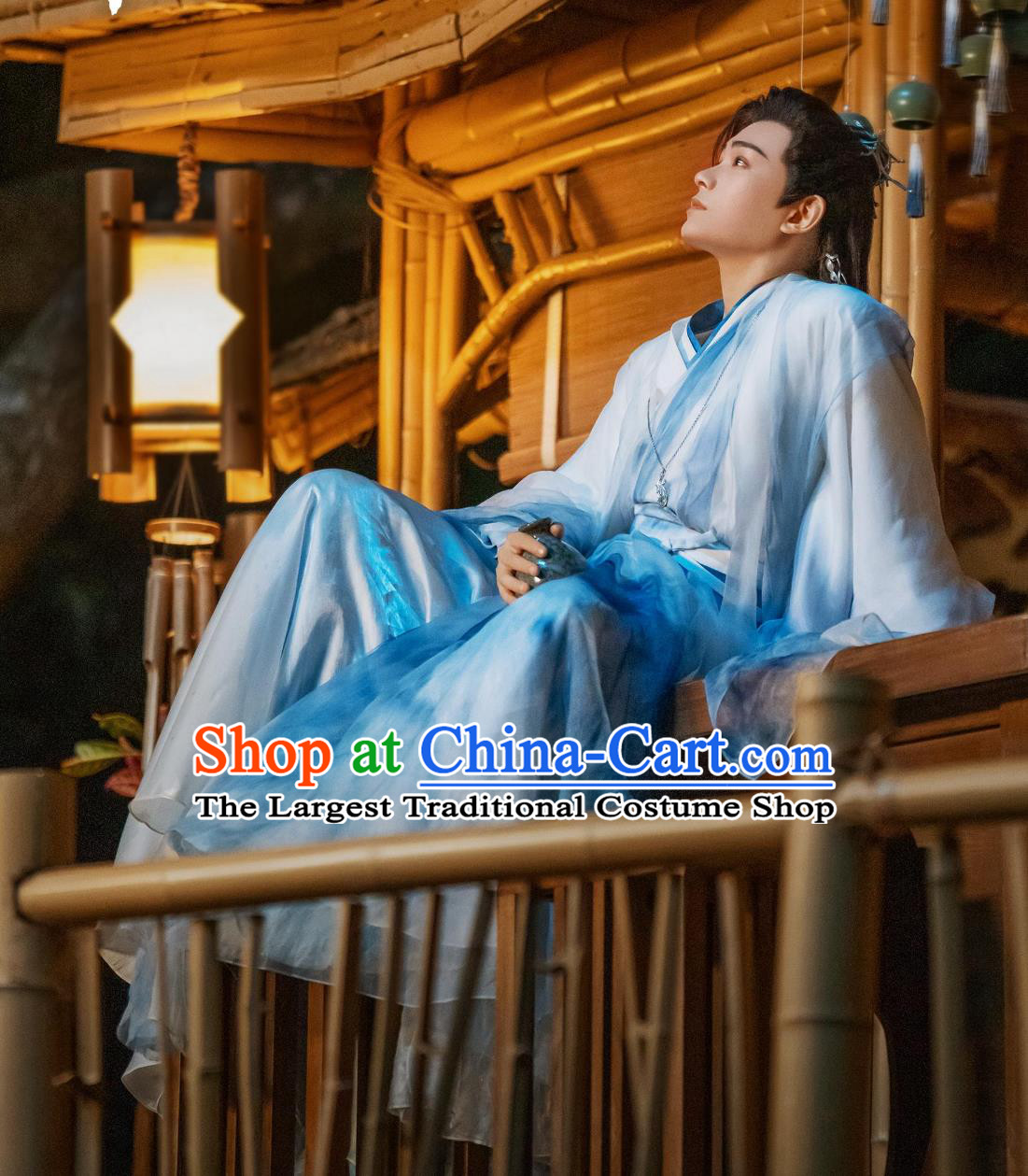 China Ancient Royal Princess Blue Garments Costume Drama Love You Seven Times God of War Chu Kong Clothing