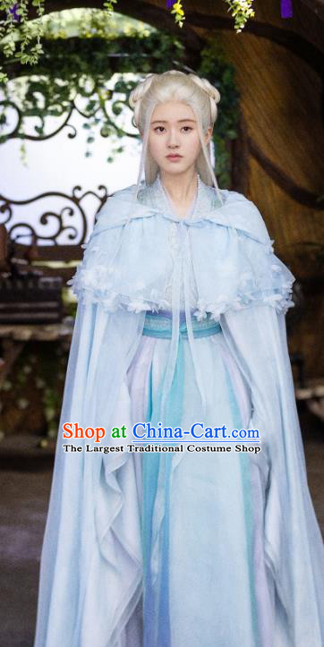 Chinese Ancient Young Lady Clothing 2024 Xian Xia TV Series The Last Immortal Fairy A Yin Blue Dresses