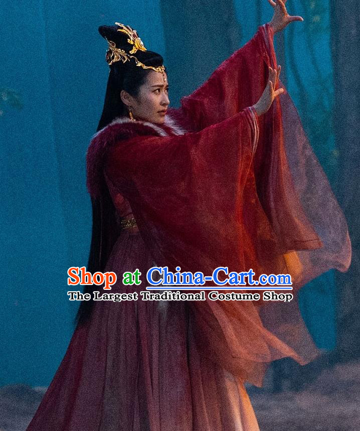 Chinese Ancient Empress Clothing  Xian Xia TV Series The Last Immortal Fox Queen Hong Ruo Red Dresses
