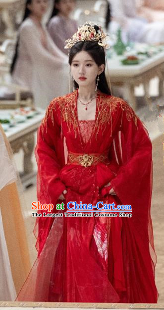 2024 Xian Xia TV Series The Last Immortal Feng Yin Wedding Dress Chinese Ancient Fairy Princess Red Clothing