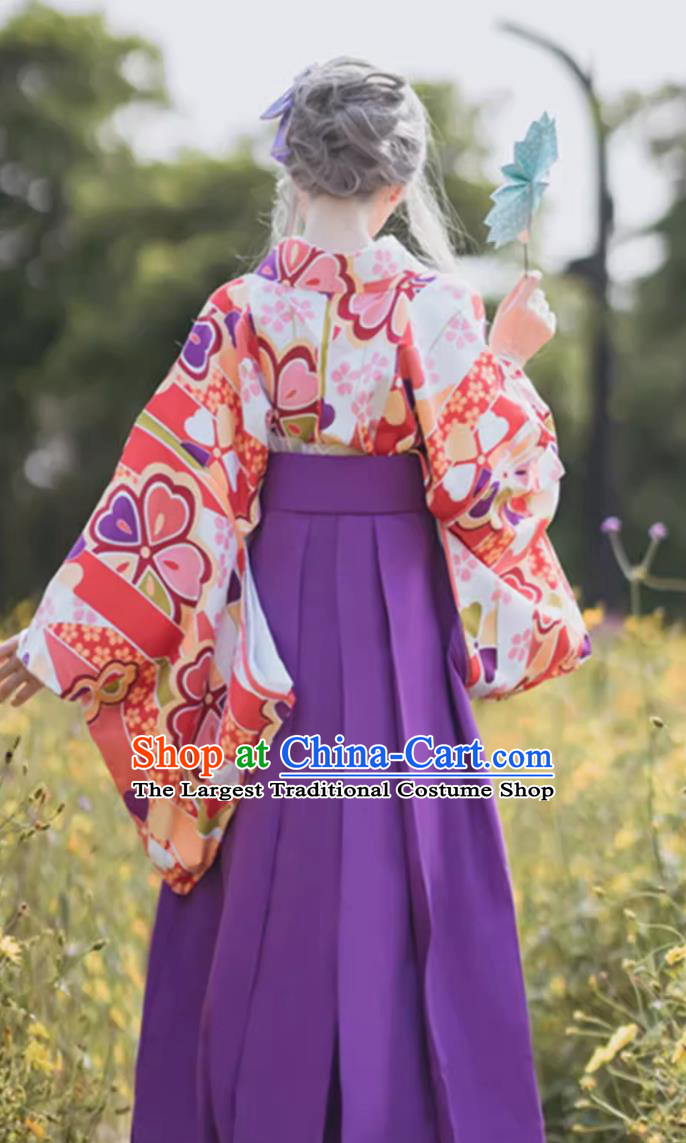 Japanese Traditional Formal Attire Women Hakama Graduation Hakama Skirt Girl Style Kimono Set