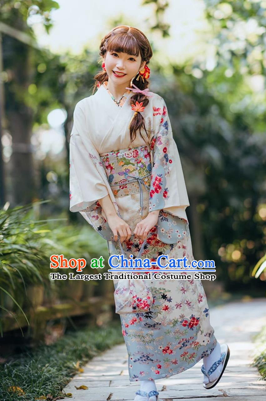 Japanese Kimono Women Improved Kimono Formal Print Dress