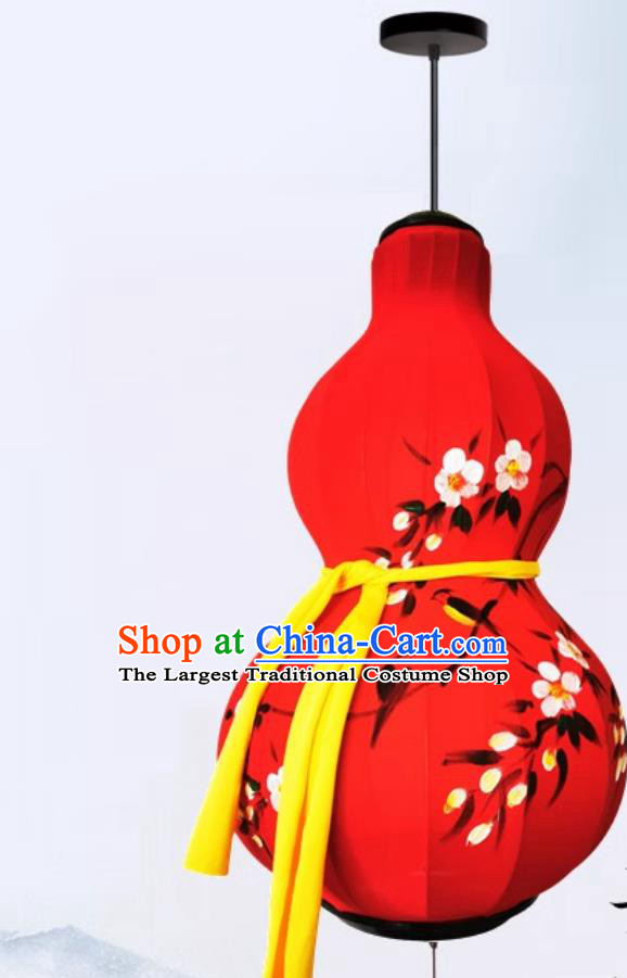 Hand Painted Palace Lantern Traditional UFO Gourd Fabric Hanging Lamp Classical Lighting Chinese Imitation Lantern